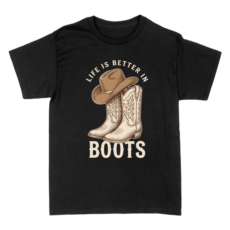 T-shirts: Bottes et chapeau de cowboy western