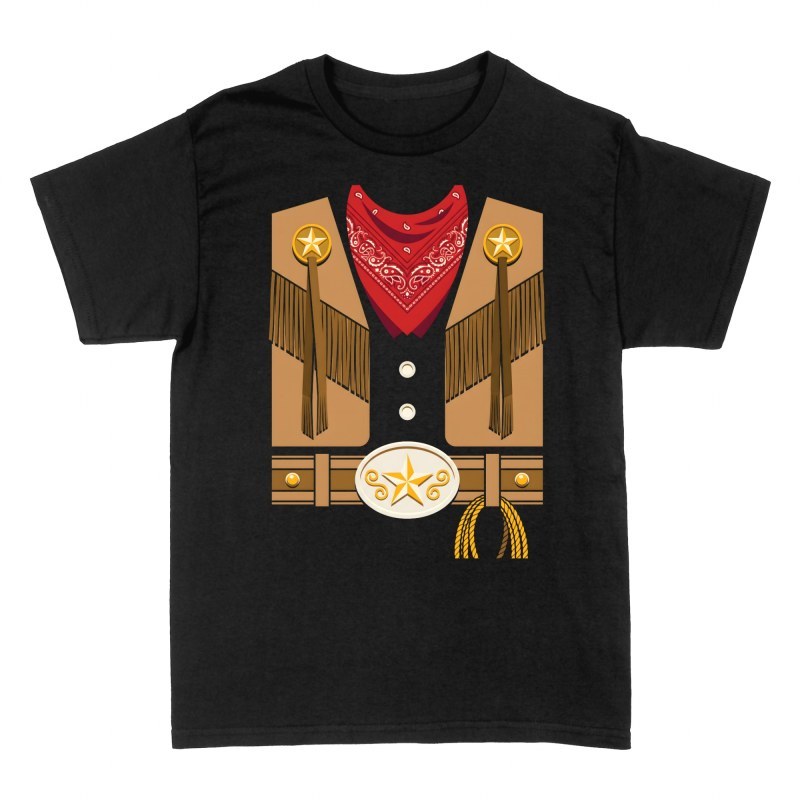 T-shirts: D&eacute;guisement de gilet et bandana de cowboy