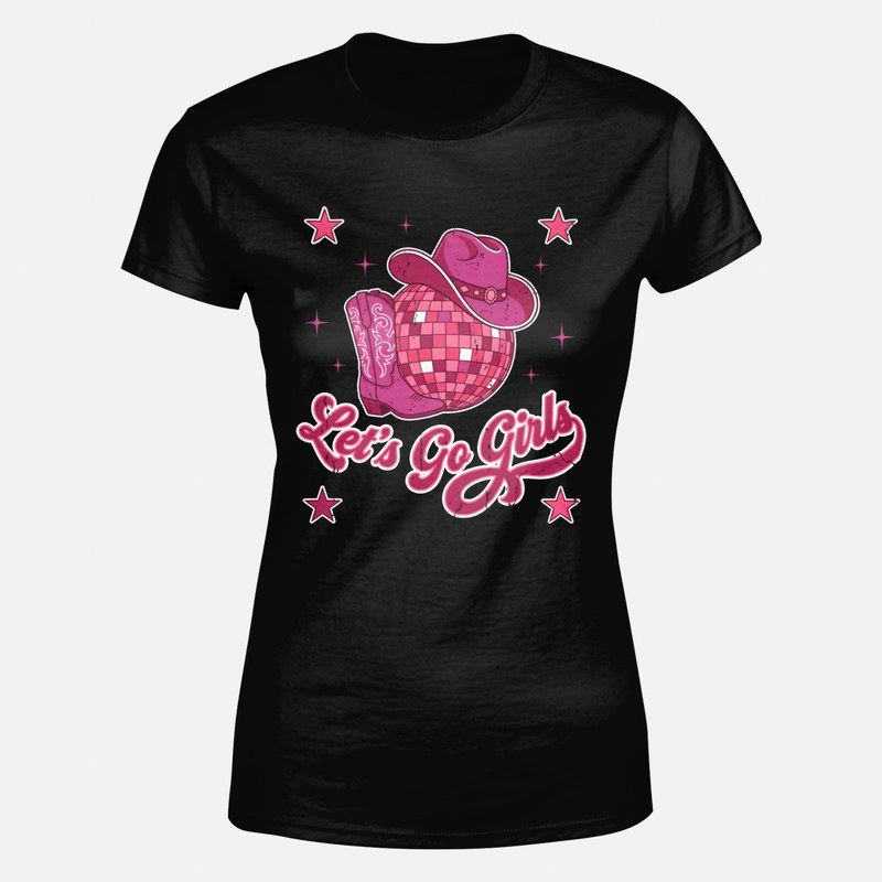 T-shirts: Cowgirl disco et chapeau rose