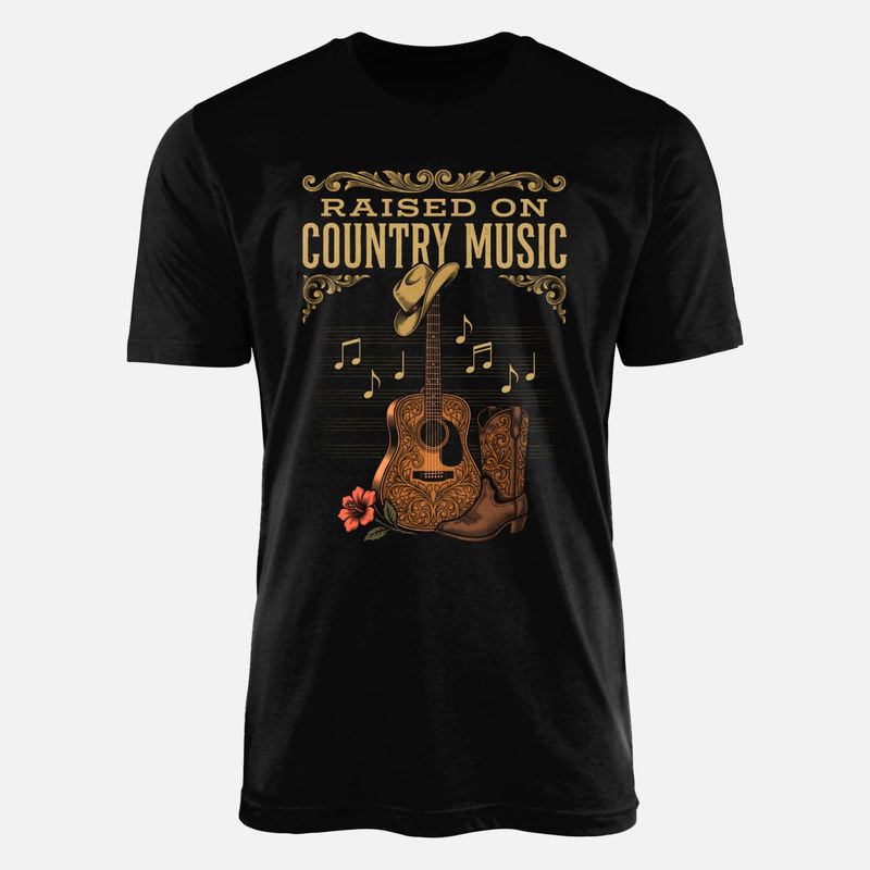 T-shirts: Musique country guitare et bottes
