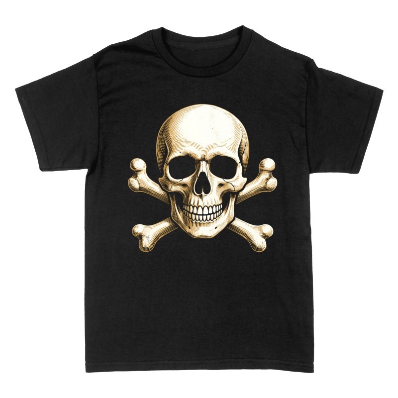 T-shirts: Cr&acirc;ne et tibias crois&eacute;s vintage