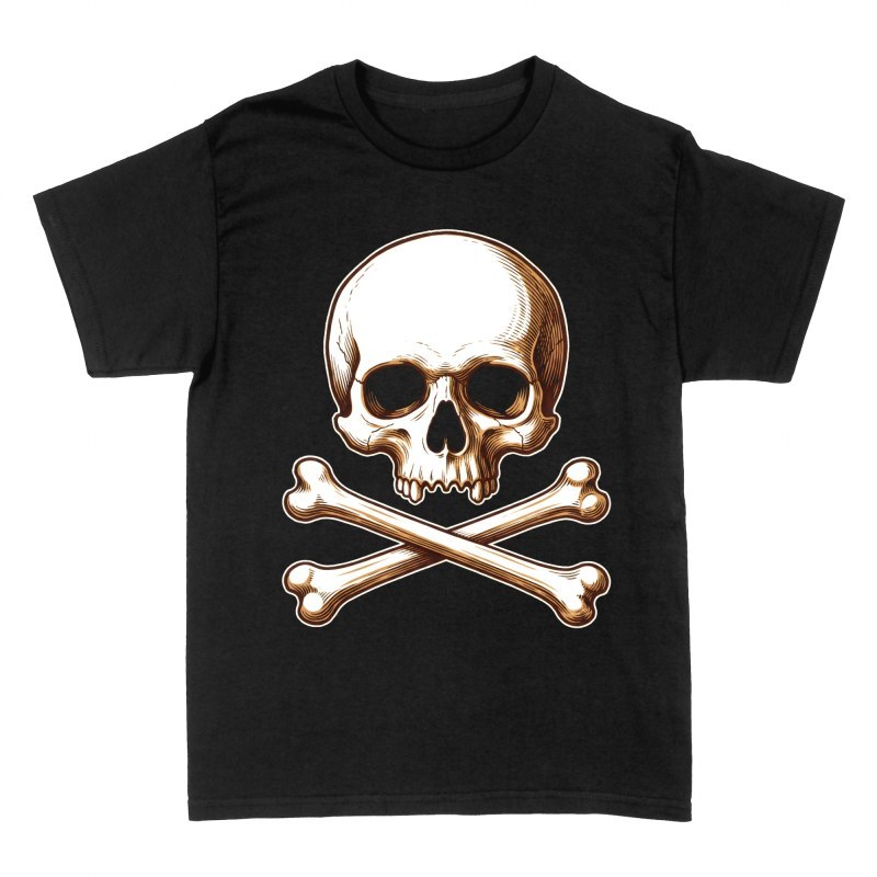 T-shirts: Cr&acirc;ne pirate et tibias crois&eacute;s gravure