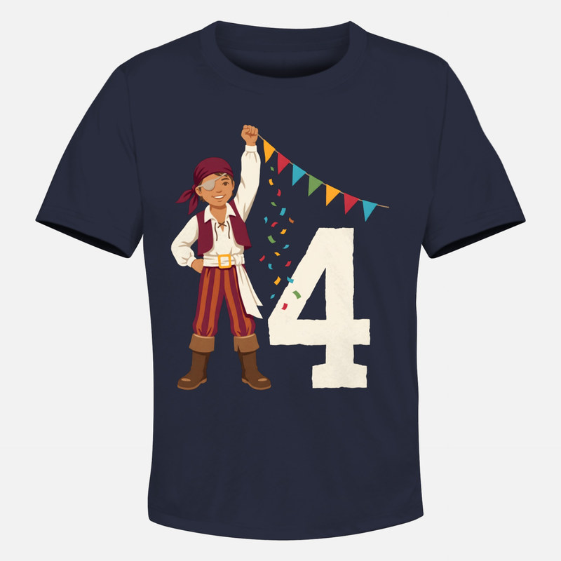 T-shirts: Pirate petit gar&ccedil;on avec chiffre 4