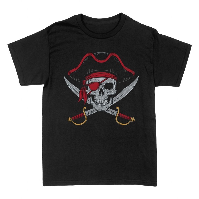 T-shirts: Cr&acirc;ne pirate et sabres crois&eacute;s