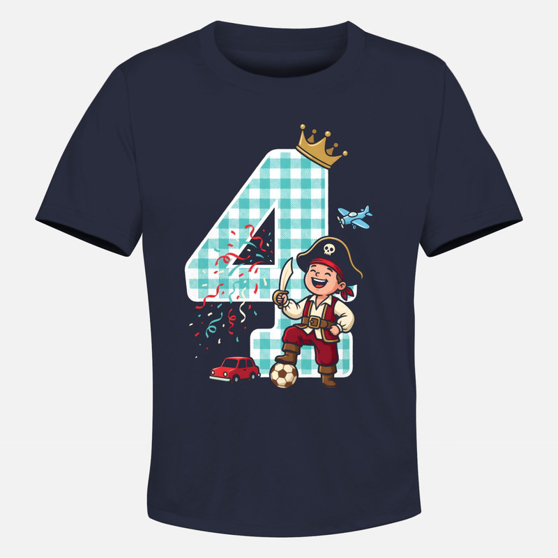 T-shirts: 4 ans petit pirate couronne et ballon