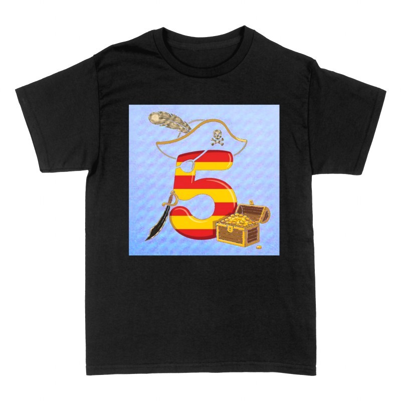 T-shirts: Chiffre 5 pirate et coffre au tr&eacute;sor