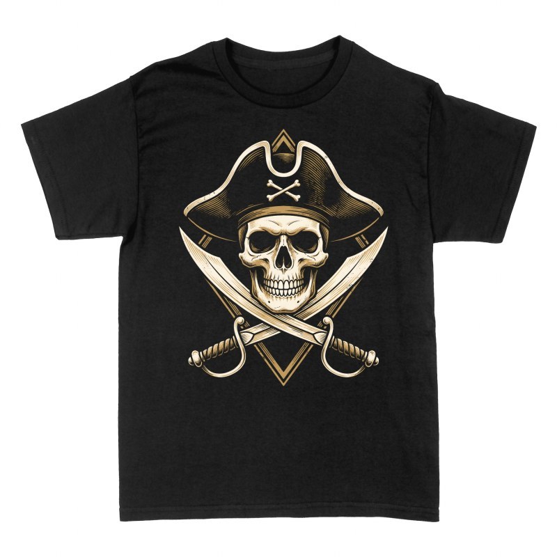 T-shirts: Cr&acirc;ne pirate et sabres crois&eacute;s