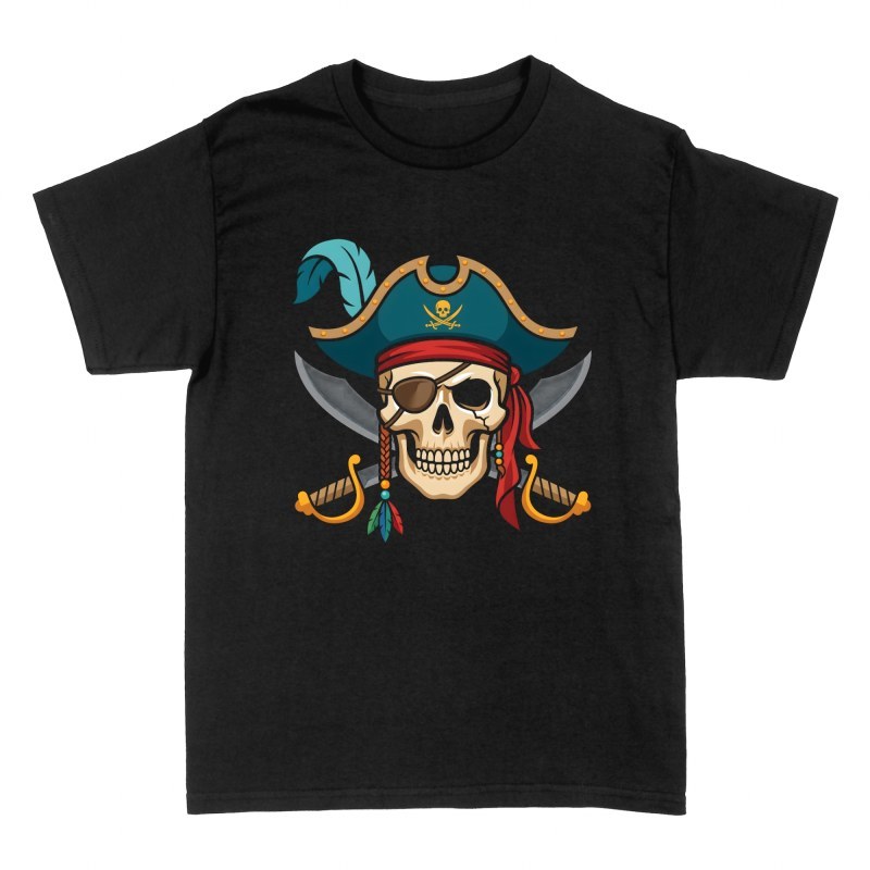 T-shirts: Cr&acirc;ne de capitaine pirate et sabres