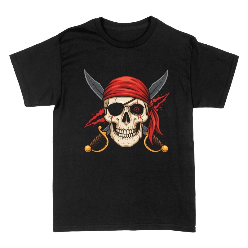 T-shirts: T&ecirc;te de mort et sabres pirates