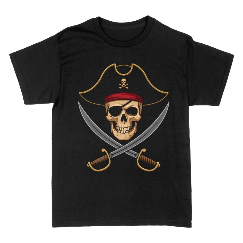 T-shirts: Cr&acirc;ne de pirate avec sabres crois&eacute;s