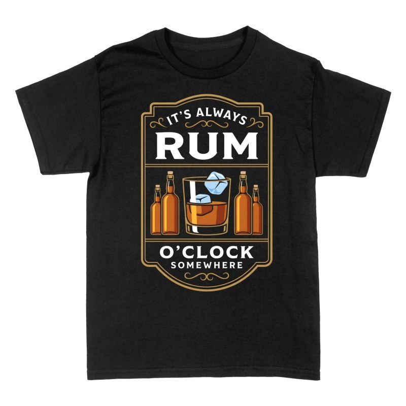T-shirts: L'heure du rhum vintage avec bouteilles