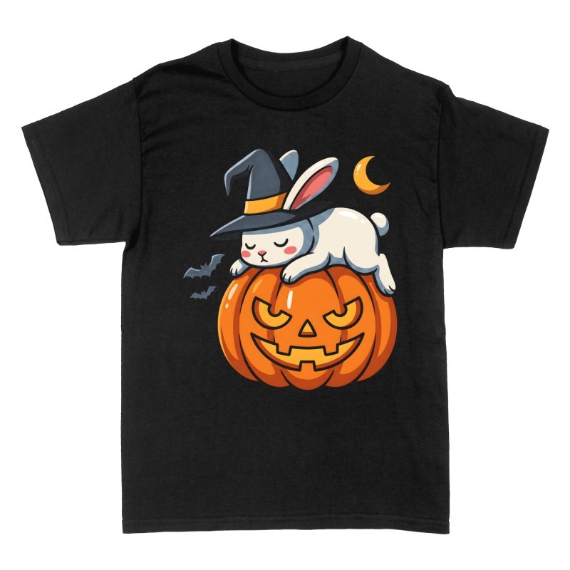 T-shirts: Lapin sorcier dormant sur citrouille
