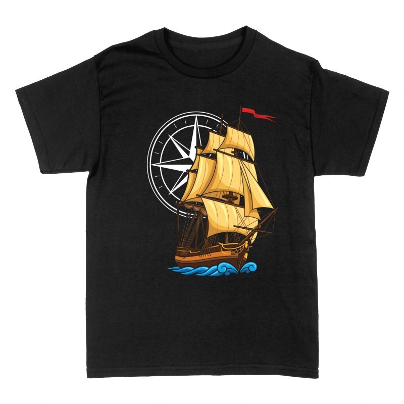 T-shirts: Voilier ancien et rose des vents