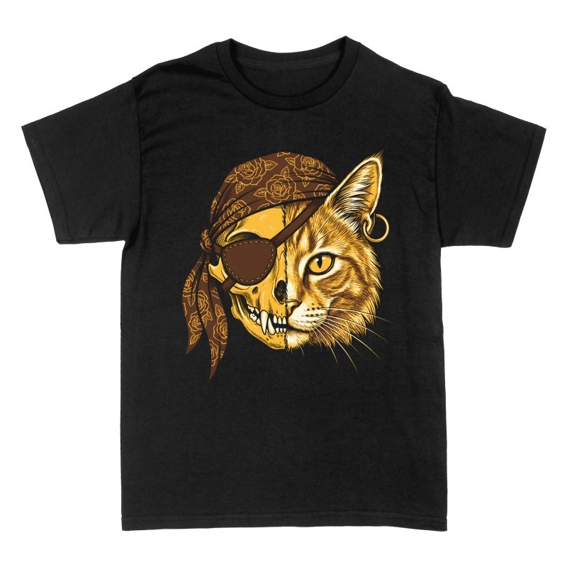 T-shirts: Chat pirate mi-cr&acirc;ne f&eacute;lin