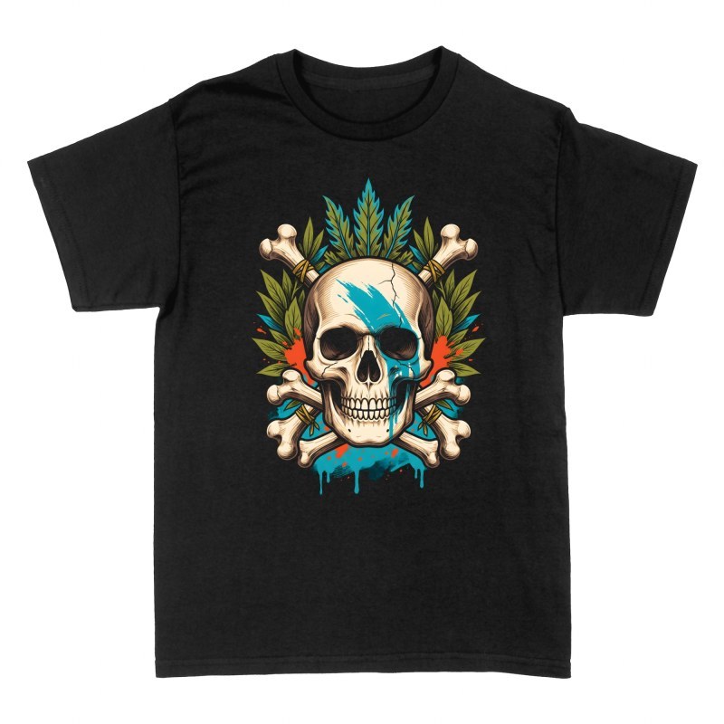 T-shirts: Cr&acirc;ne pirate tribal et feuilles