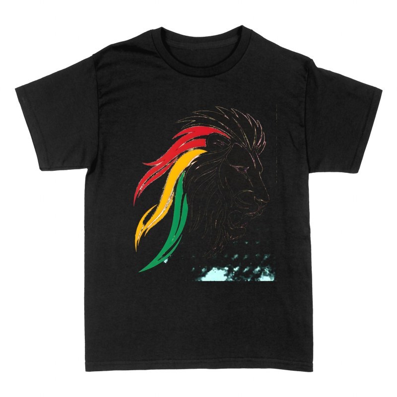 T-shirts: Lion avec crini&egrave;re rasta