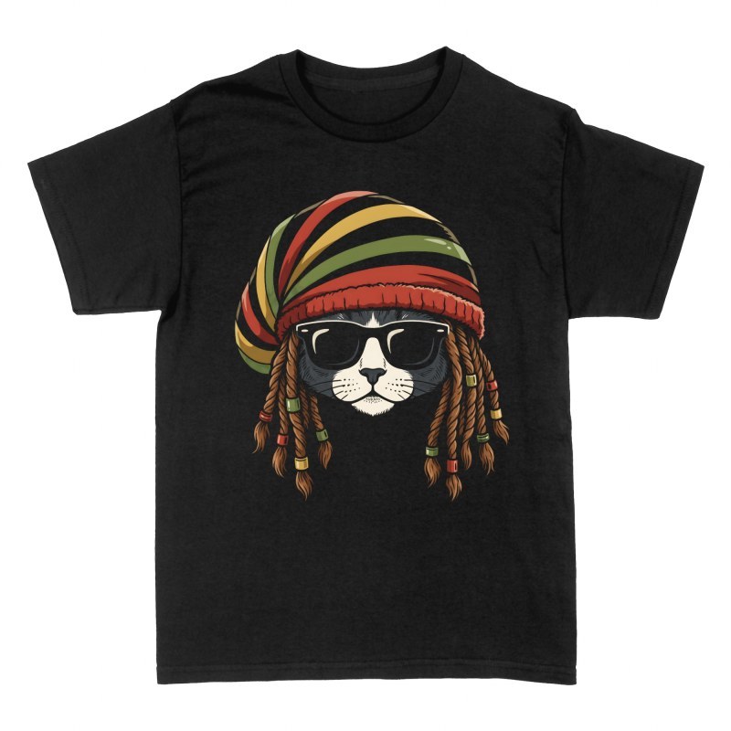 T-shirts: Chat rastafari avec lunettes de soleil