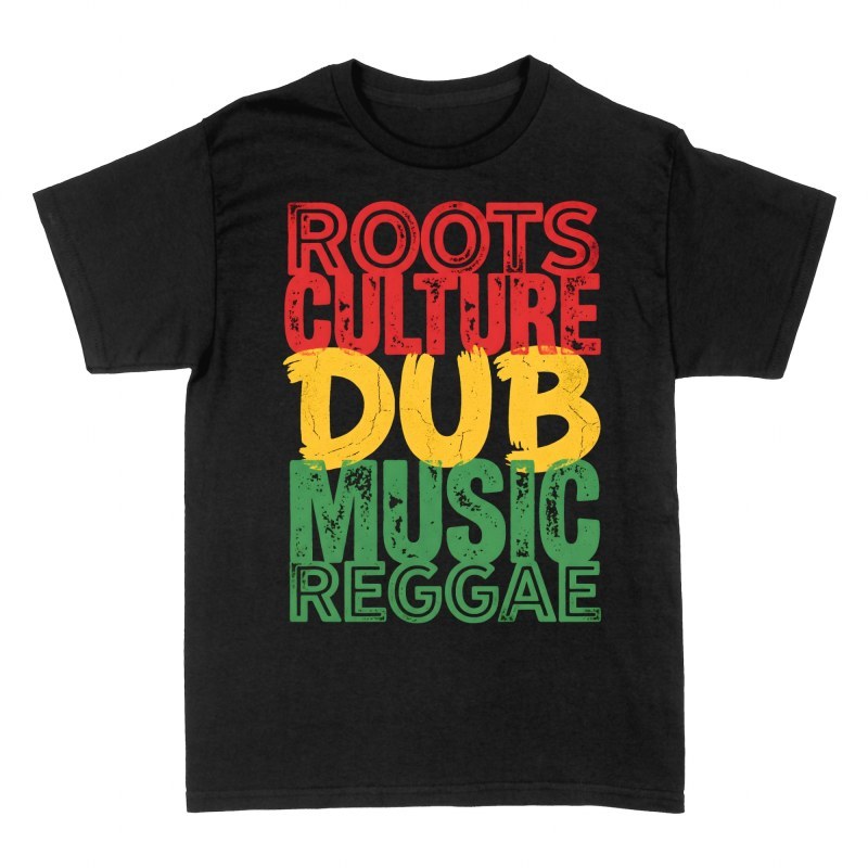 T-shirts: Roots Culture Dub Reggae Typo