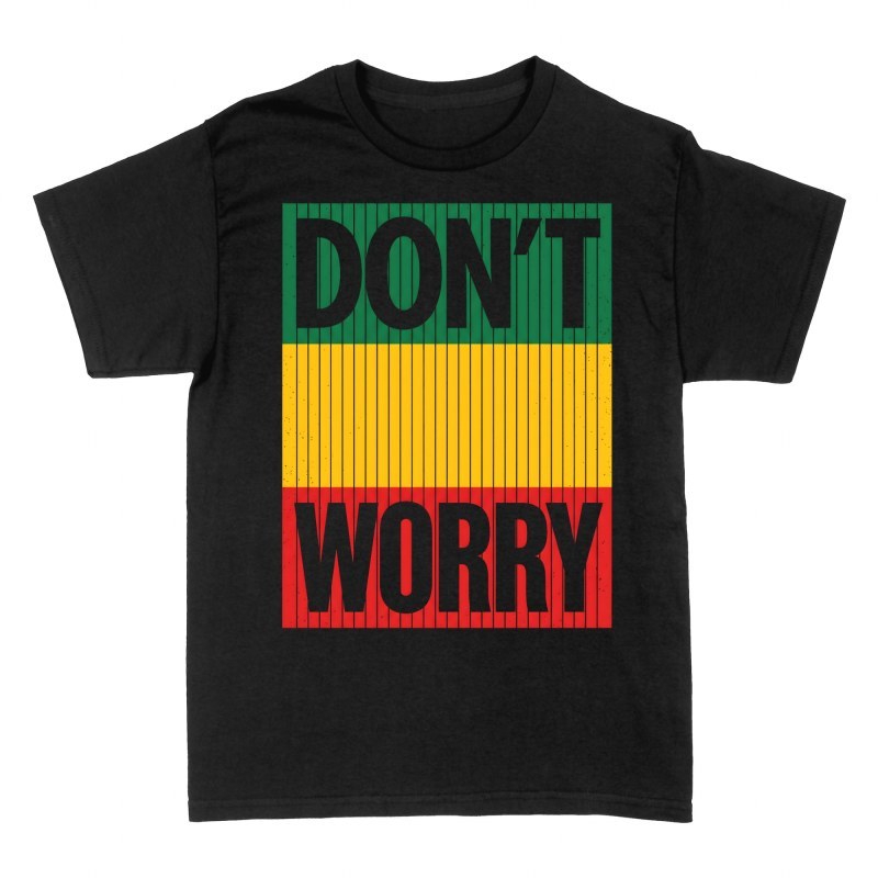 T-shirts: Ne t'inqui&egrave;te pas aux couleurs rasta