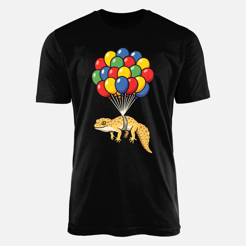 T-shirts: Gecko l&eacute;opard volant avec ballons