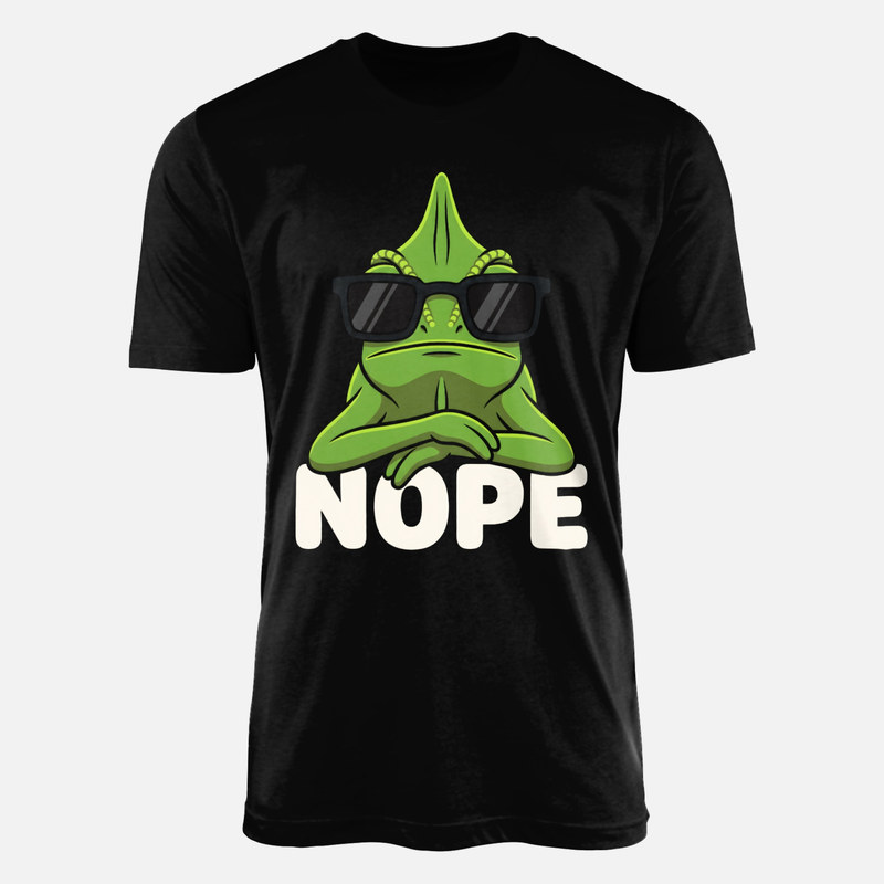 T-shirts: Cam&eacute;l&eacute;on &agrave; lunettes disant nope