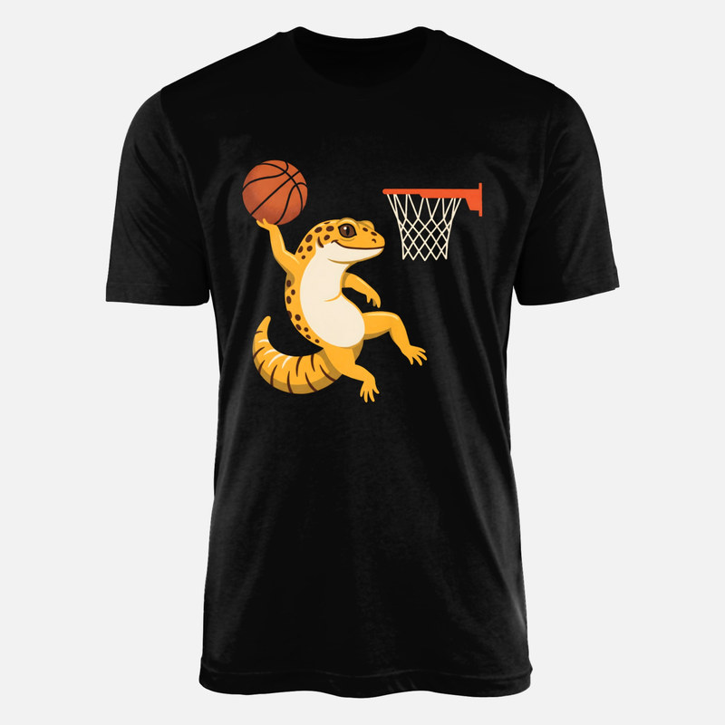 T-shirts: Gecko l&eacute;opard basketteur