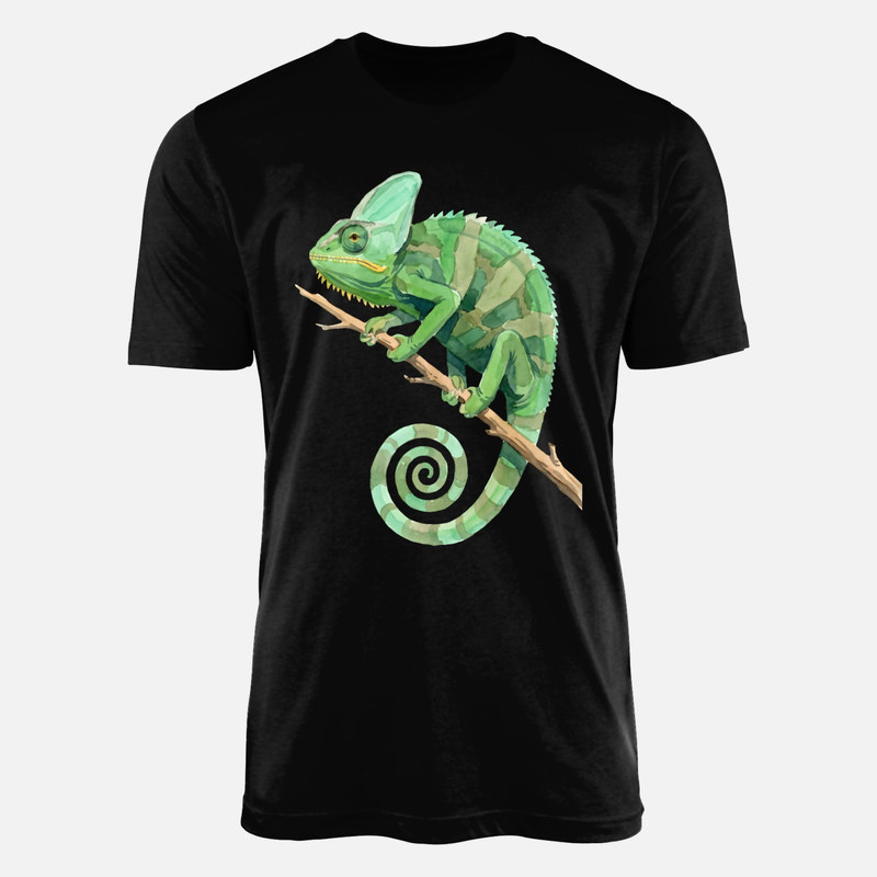 T-shirts: Cam&eacute;l&eacute;on vert en aquarelle