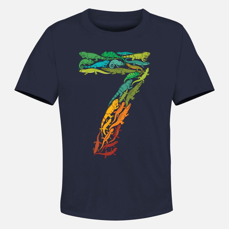 T-shirts: Chiffre 7 compos&eacute; de reptiles