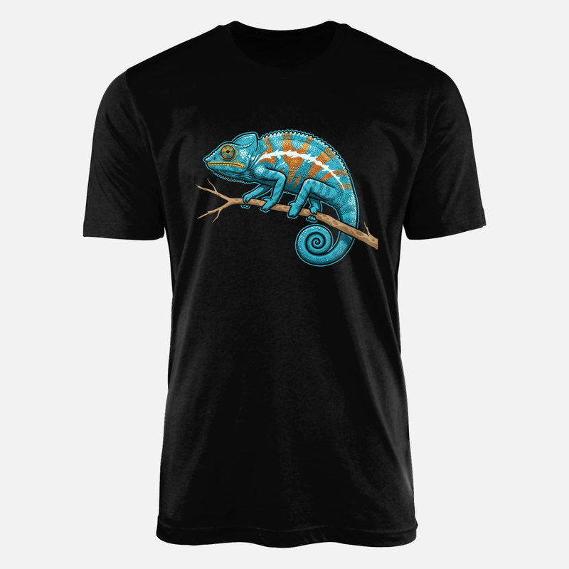 T-shirts: Cam&eacute;l&eacute;on color&eacute; sur une branche