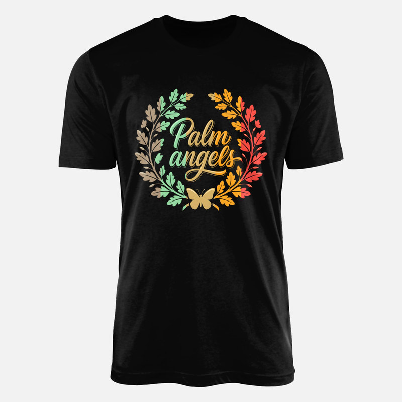 T-shirts: Couronne florale r&eacute;tro et papillon
