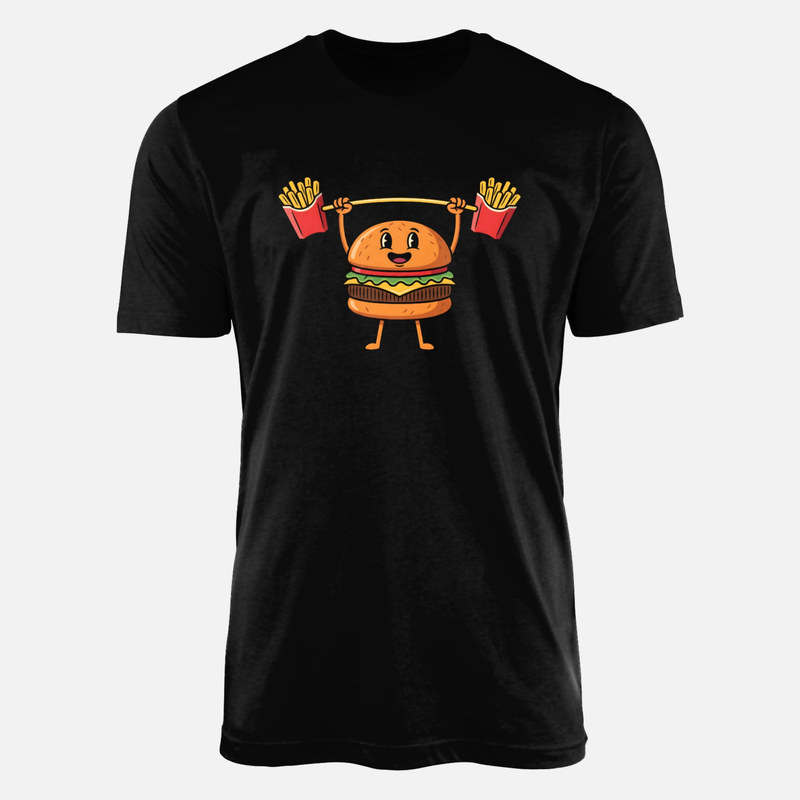 T-shirts: Burger halt&eacute;rophile frites r&eacute;tro