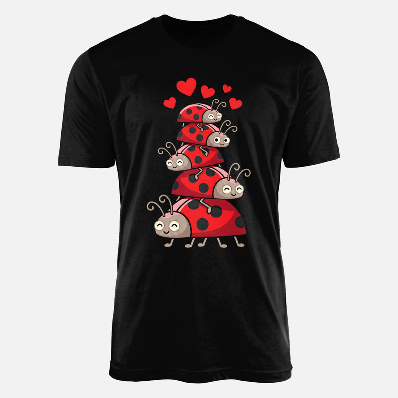 T-shirts: Coccinelles empil&eacute;es et c&oelig;urs
