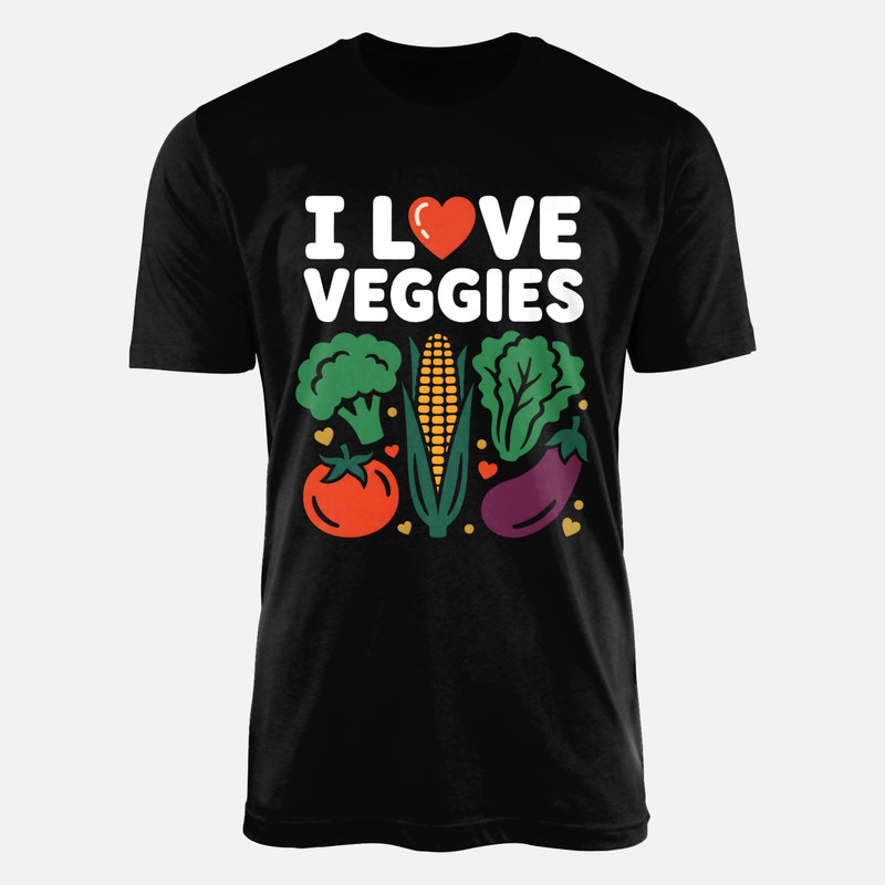 T-shirts: J'aime les l&eacute;gumes et c&oelig;ur v&eacute;g&eacute;tal