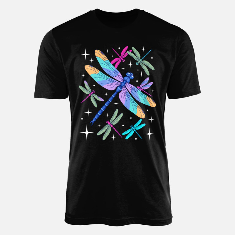 T-shirts: Libellules color&eacute;es et &eacute;toiles