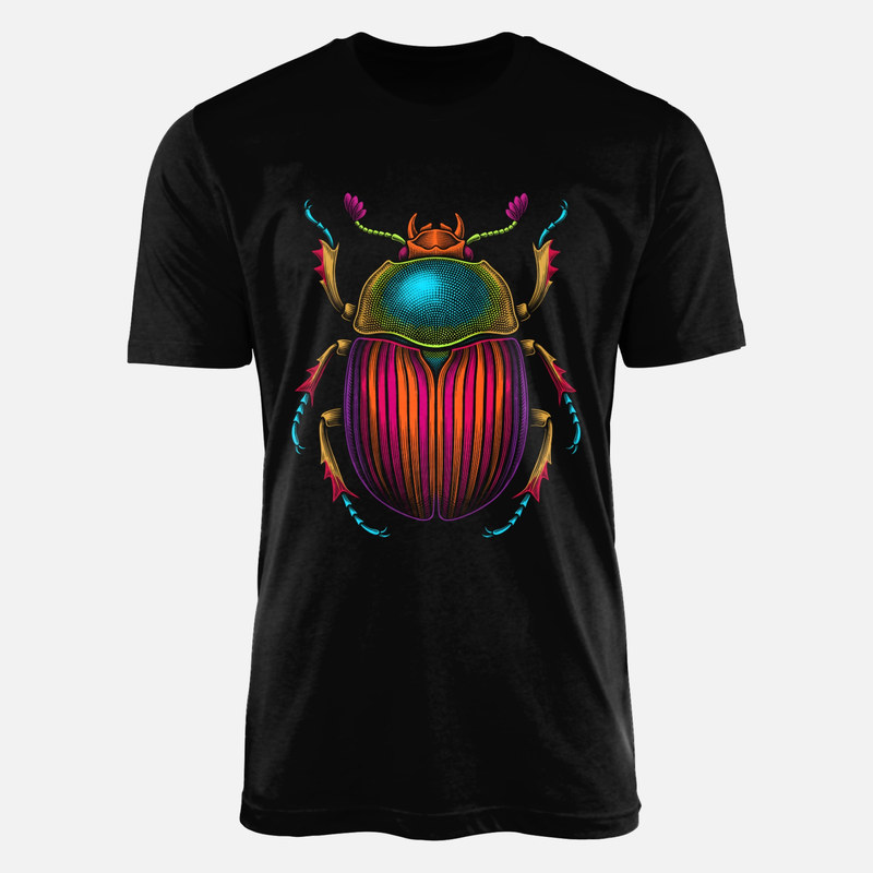 T-shirts: Scarab&eacute;e gravure psych&eacute;d&eacute;lique