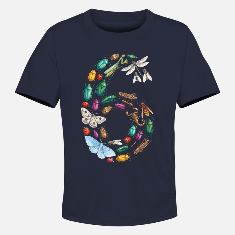 T-shirts: Chiffre 6 compos&eacute; d'insectes