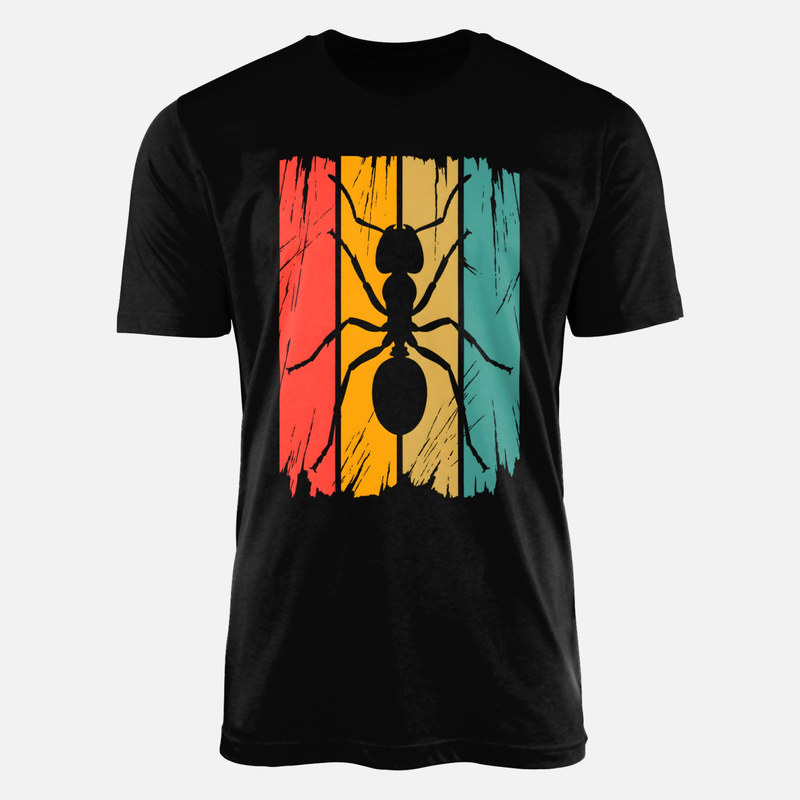 T-shirts: Silhouette de fourmi bandes r&eacute;tro