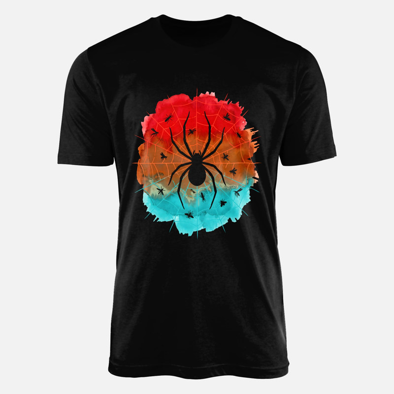 T-shirts: Araign&eacute;e sur toile aquarelle