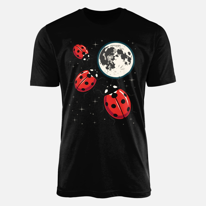T-shirts: Coccinelles dans l'espace avec lune