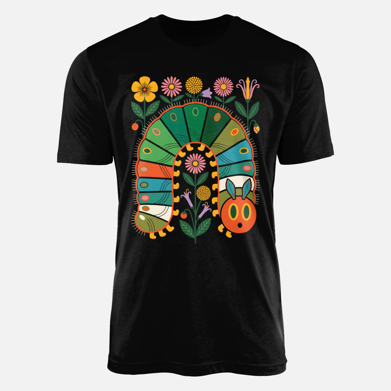 T-shirts: Chenille multicolore et fleurs