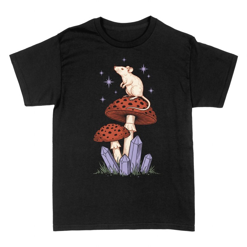T-shirts: Souris sur champignon magique et cristaux