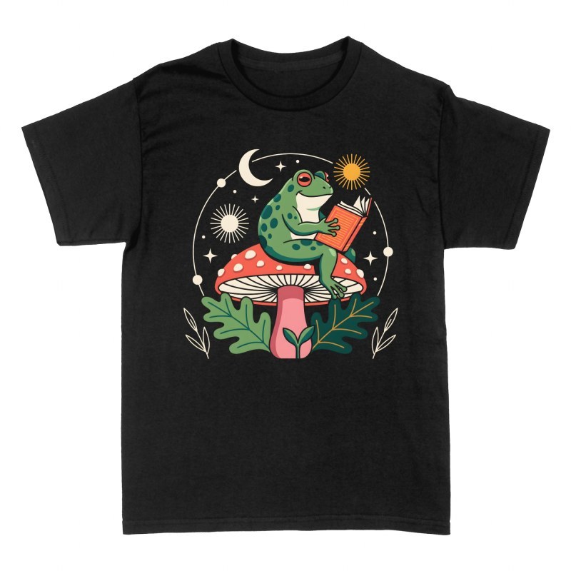 T-shirts: Grenouille qui lit sur un champignon