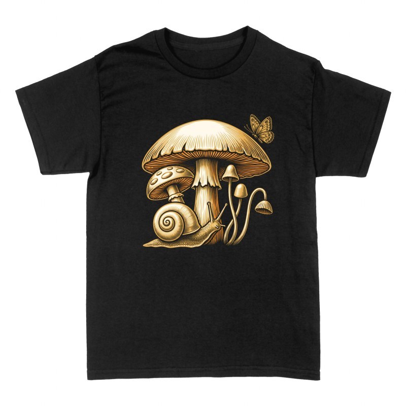 T-shirts: Champignons sauvages, escargot et papillon