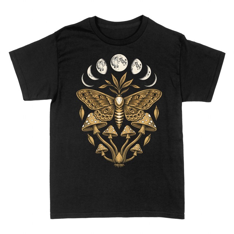 T-shirts: Papillon de nuit mystique et champignons