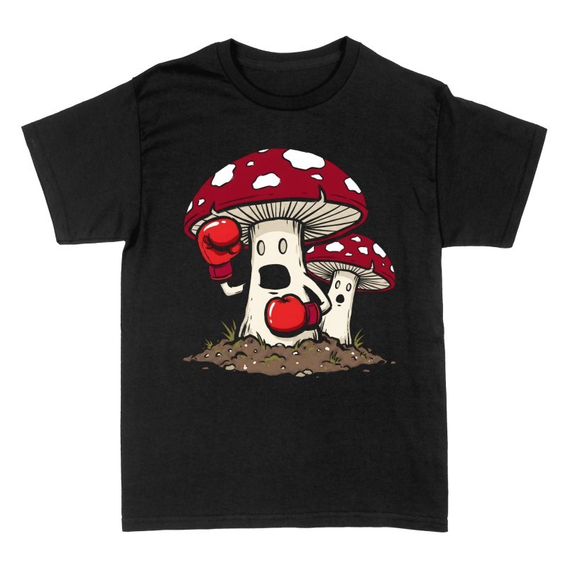 T-shirts: Champignon boxeur avec gants rouges
