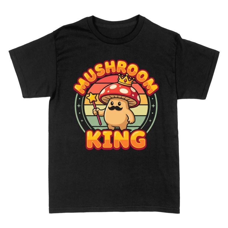 T-shirts: Roi champignon &agrave; couronne et baguette