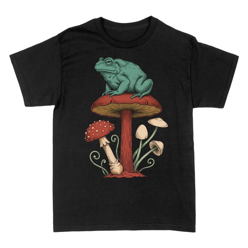 T-shirts: Crapaud sur champignon botanique