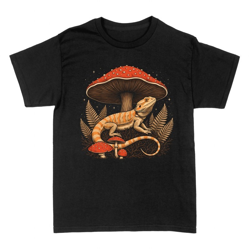 T-shirts: Dragon barbu sous amanite tue-mouches