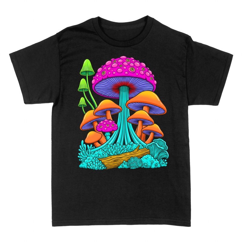 T-shirts: Champignons psych&eacute;d&eacute;liques fluo