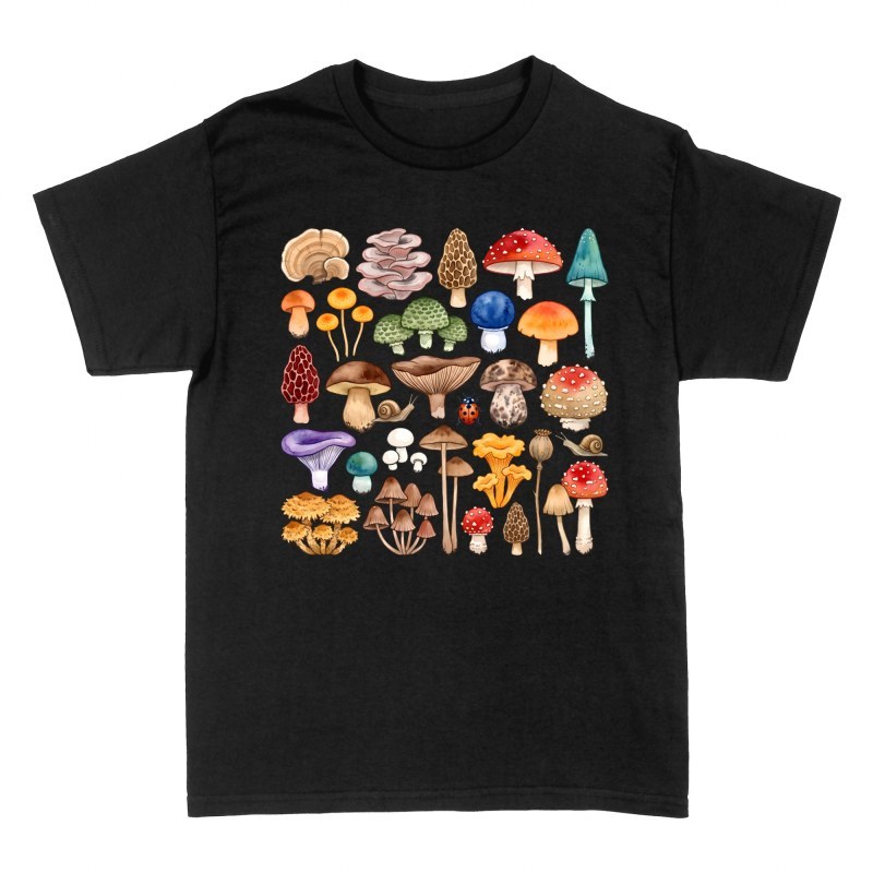 T-shirts: Champignons botaniques et escargots